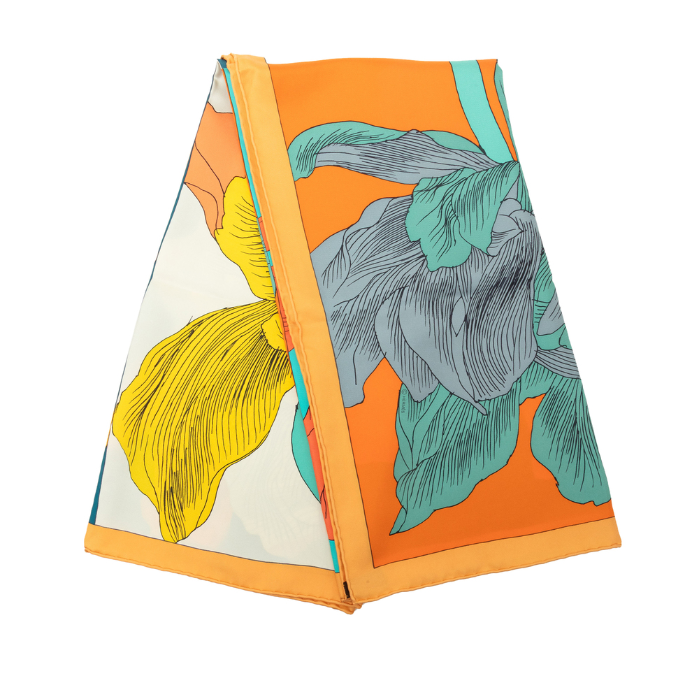 Pre-Loved Hermes Etude Pour Un Iris Arc En Ciel Silk Scarf 90